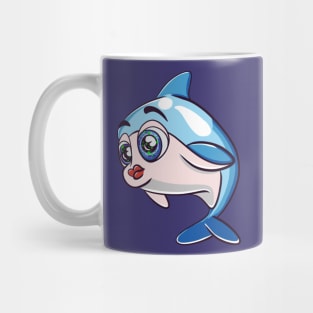 Kawaii Dolphin Nancy with Galaxy Sparkling Eyes Mug